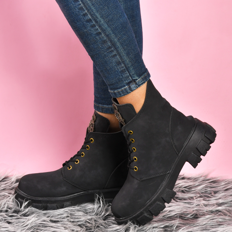 نیم بوت دخترانه مشکی مدلArmis