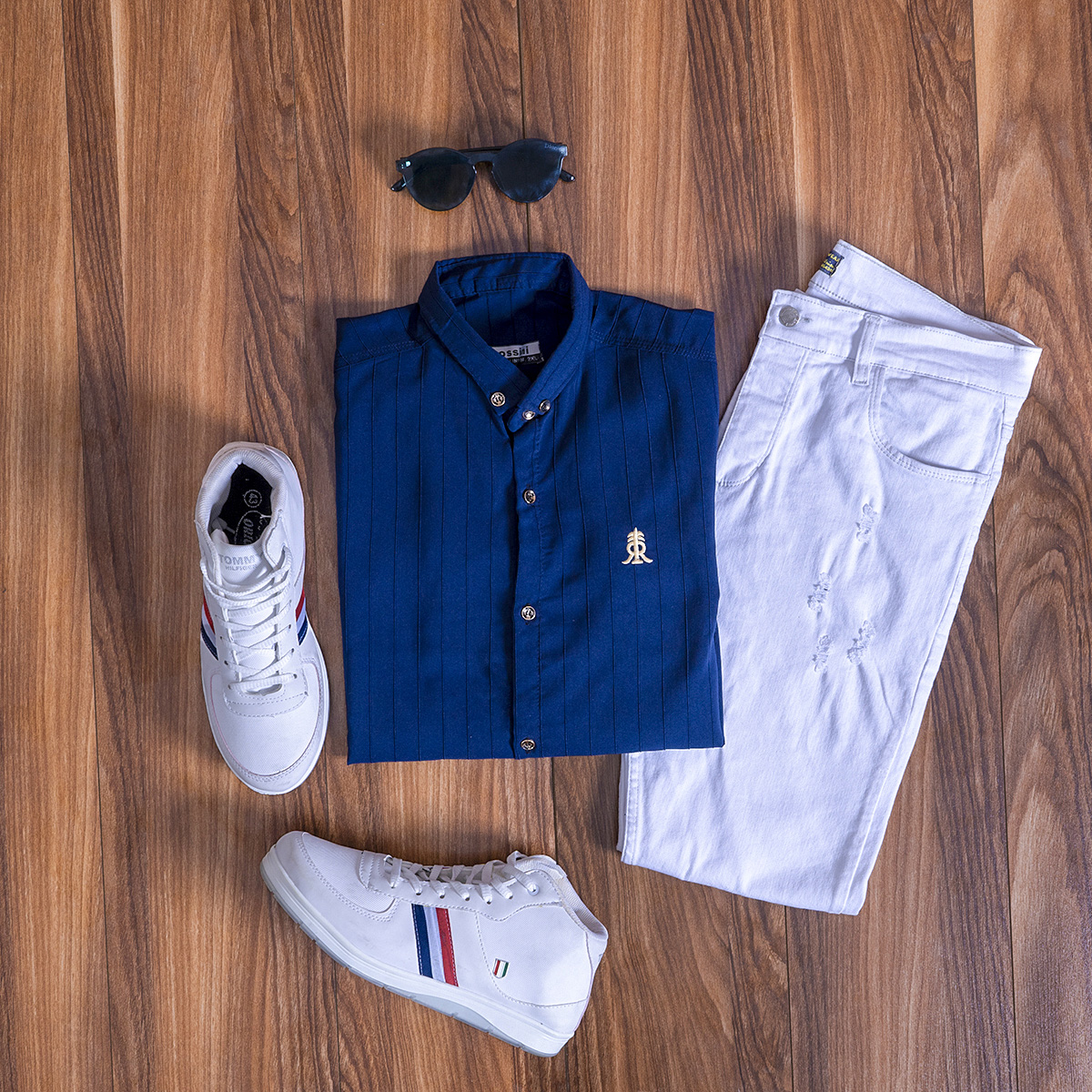 پيراهن مردانه رنگ سرمه اي  مدل Rafel