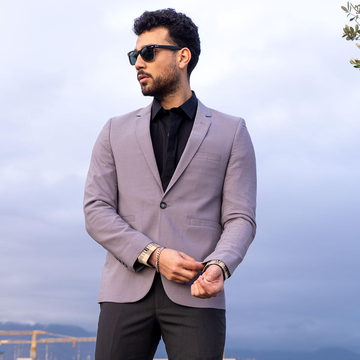 کت تک مردانه رنگ طوسی مدل DANLY