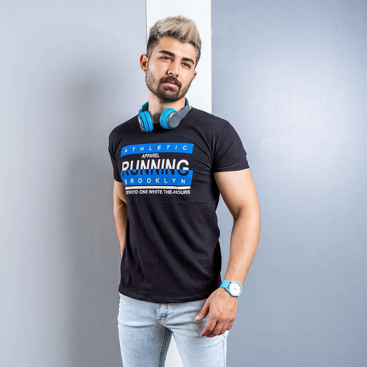 تیشرت مردانه مشکی مدل running(T)