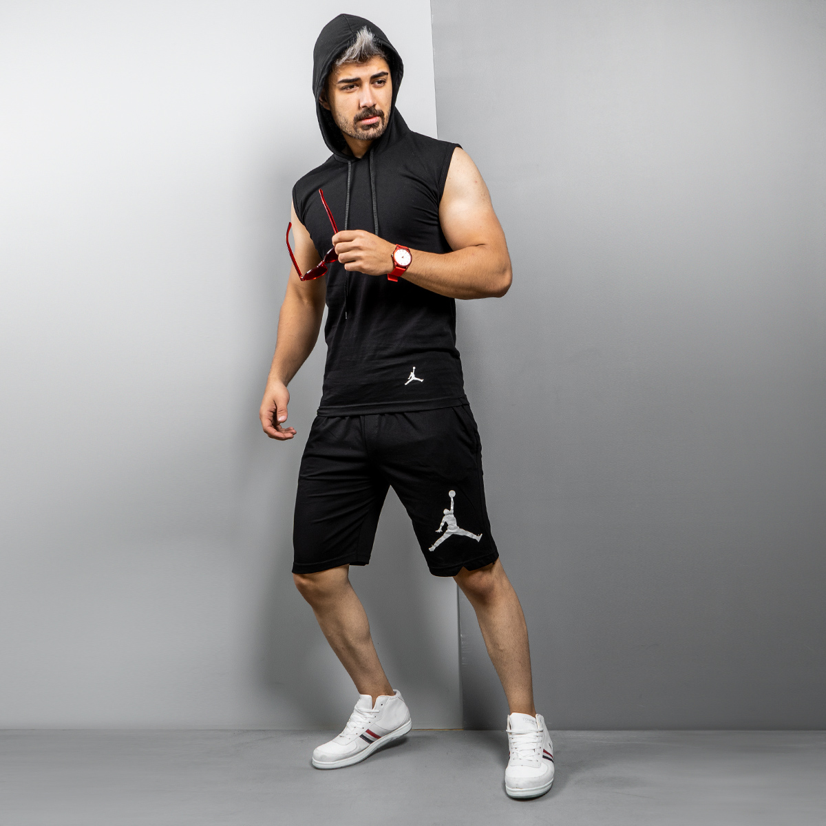 ست رکابی شلوارک جوردن مردانه مدل Sipra