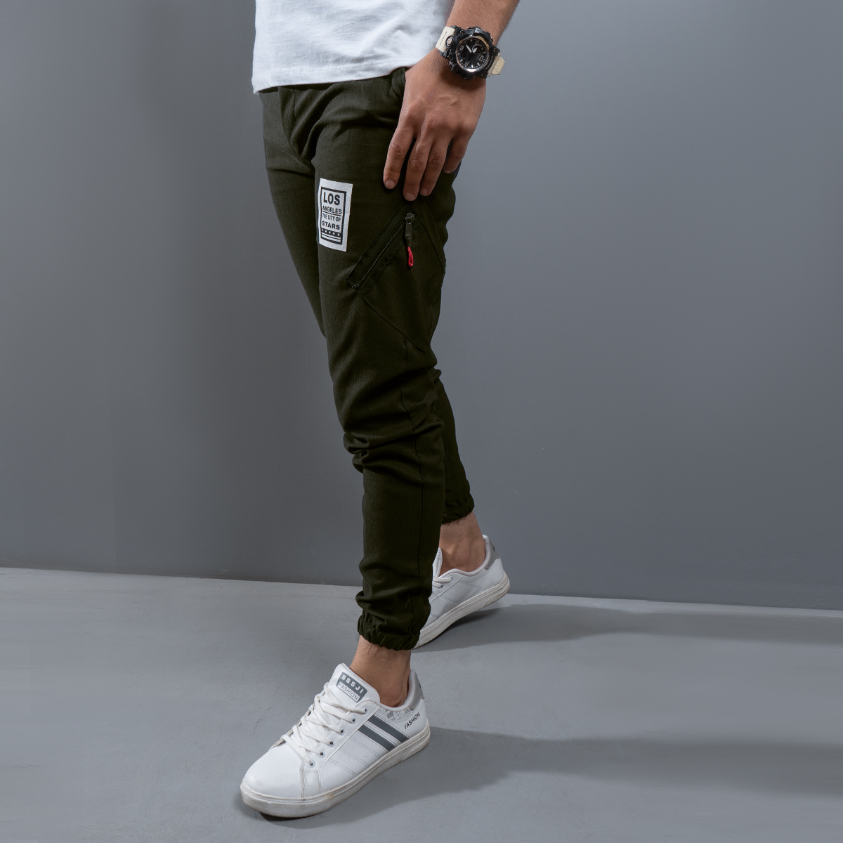 شلوار اسلش Los مردانه سبز لجني مدل kilin