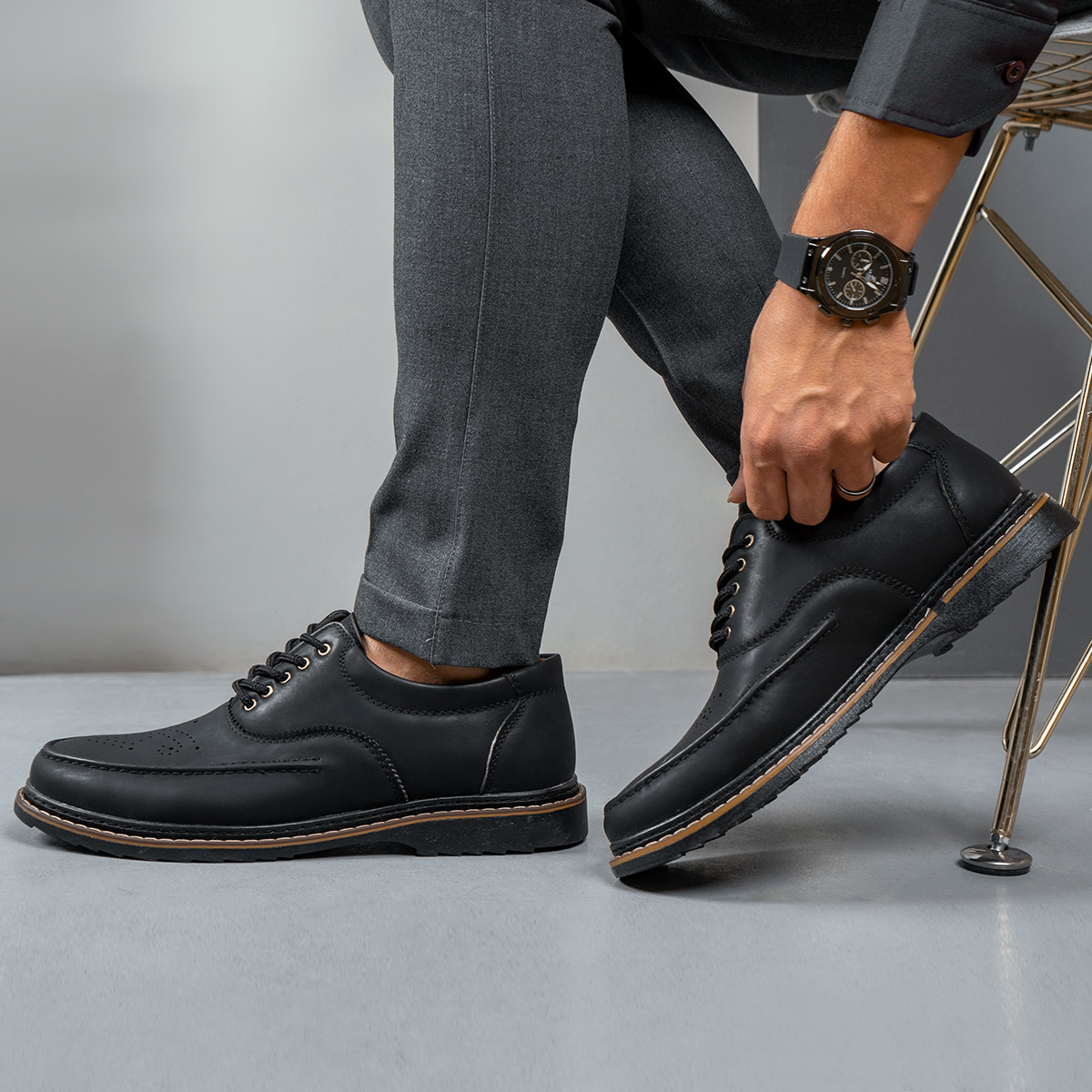 کفش مردانه مشکی مدل sevik