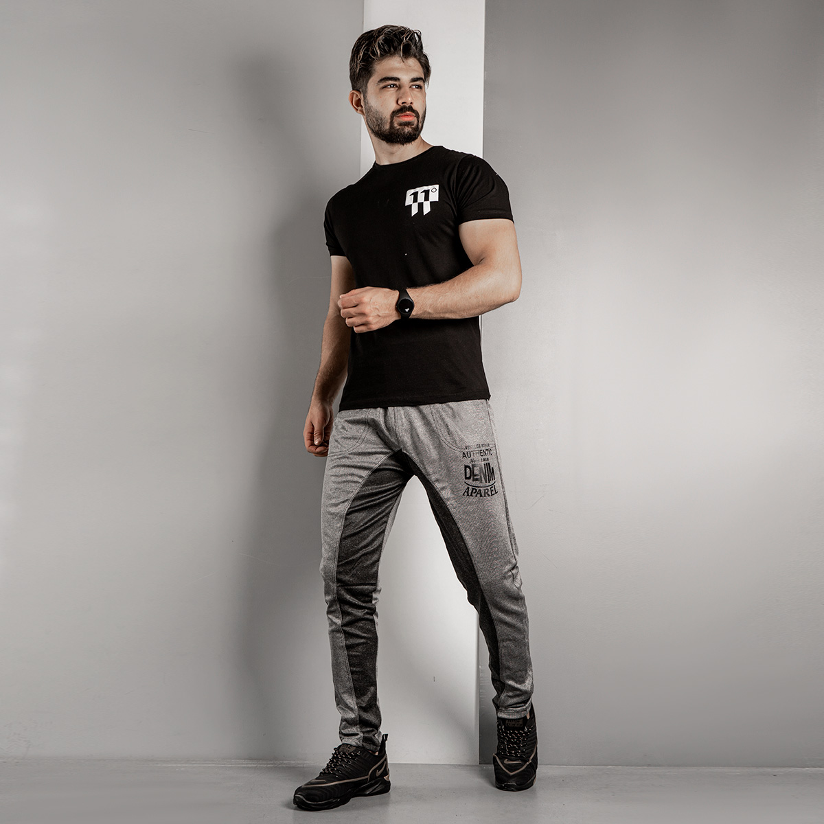 شلوار اسلش مردانه(T) طوسی ذغالی مدل 2340