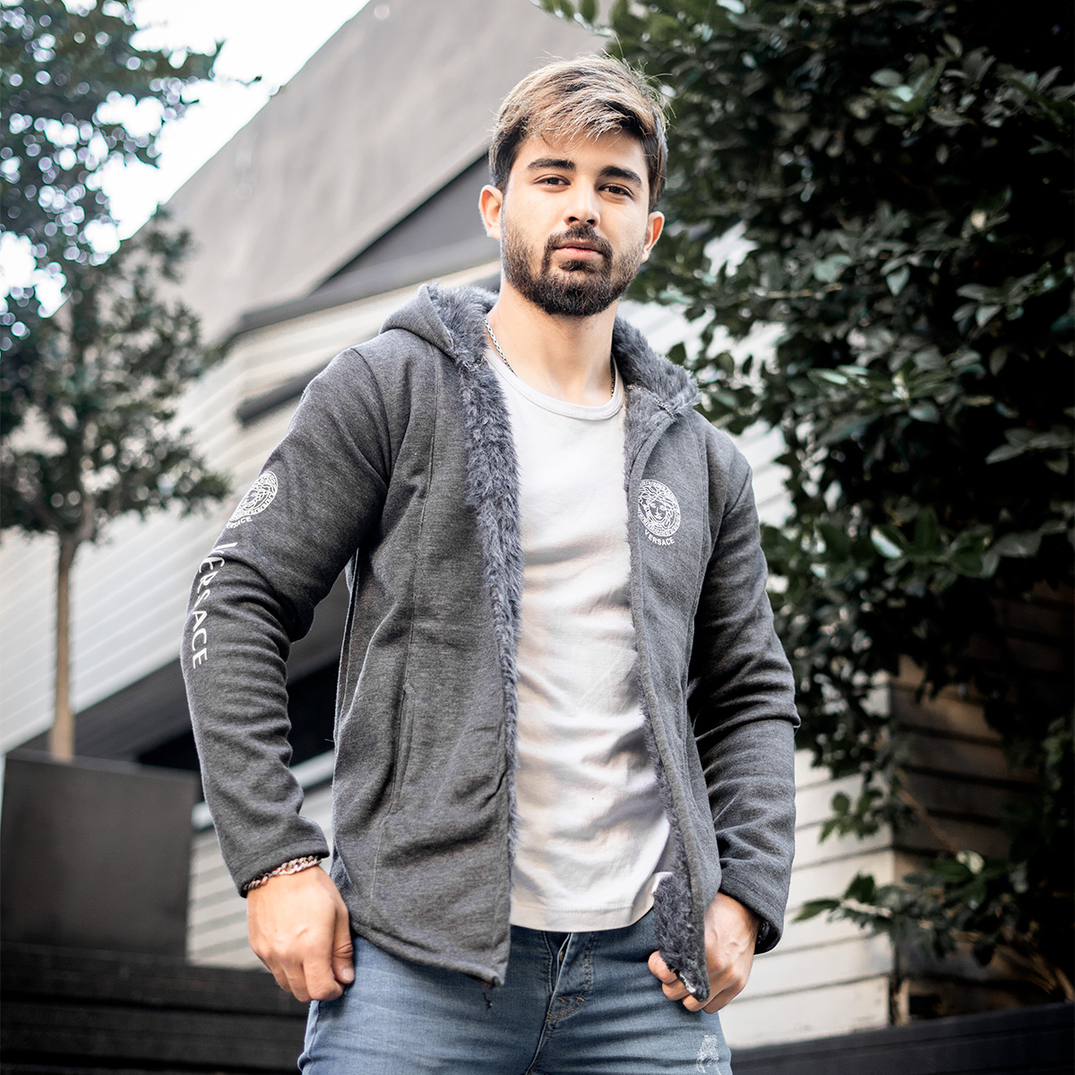 شنل مردانه ورساچه ذغالی مدلsogi