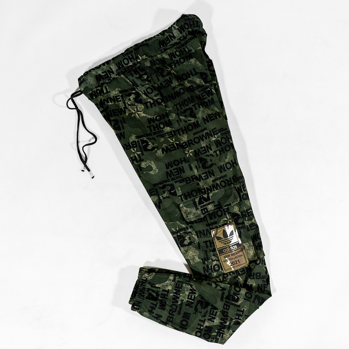 شلوار اسلش طرح نوشته سبز مردانه مدل Wiyan