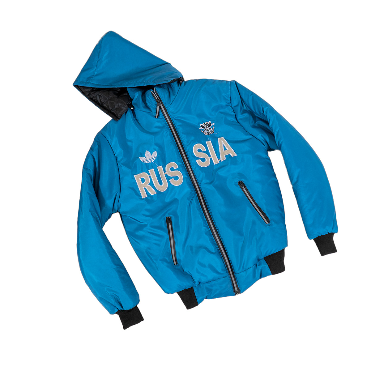 کاپشن مردانه آبی مدل Russia