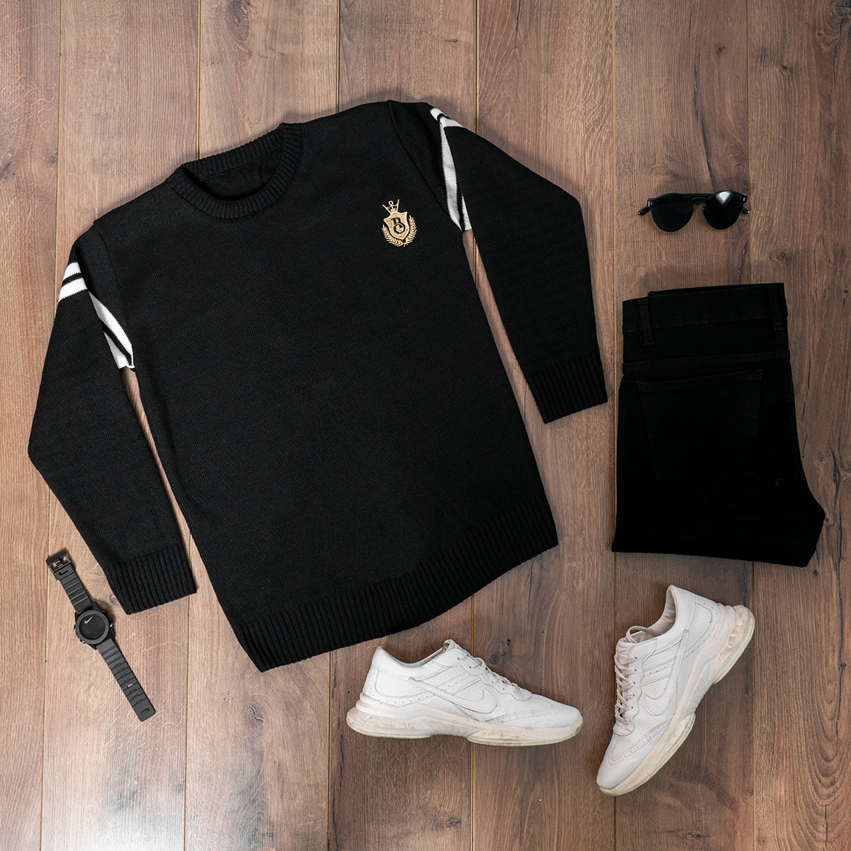 پلیور مردانه مشکی مدل Akar