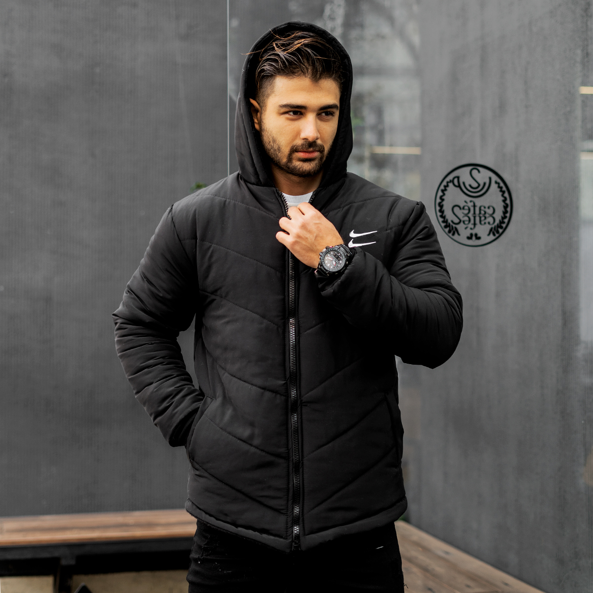 کاپشن دونایک مشکی مردانه مدل PANORA