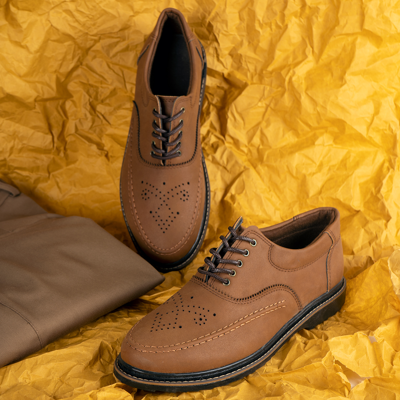 کفش تخت قهوه ای مردانه مدل Radin