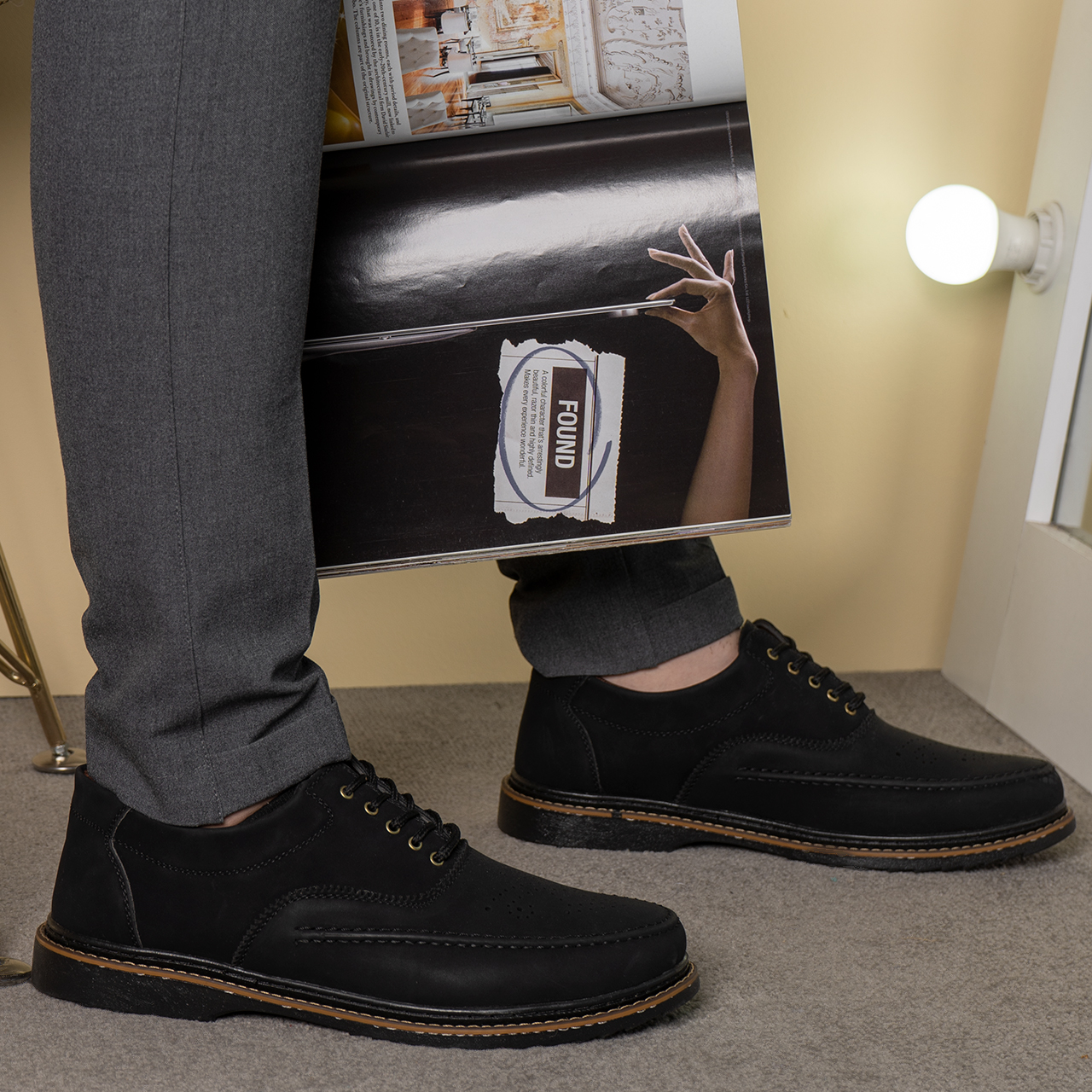 کفش تخت مشکی مردانه مدل Radin