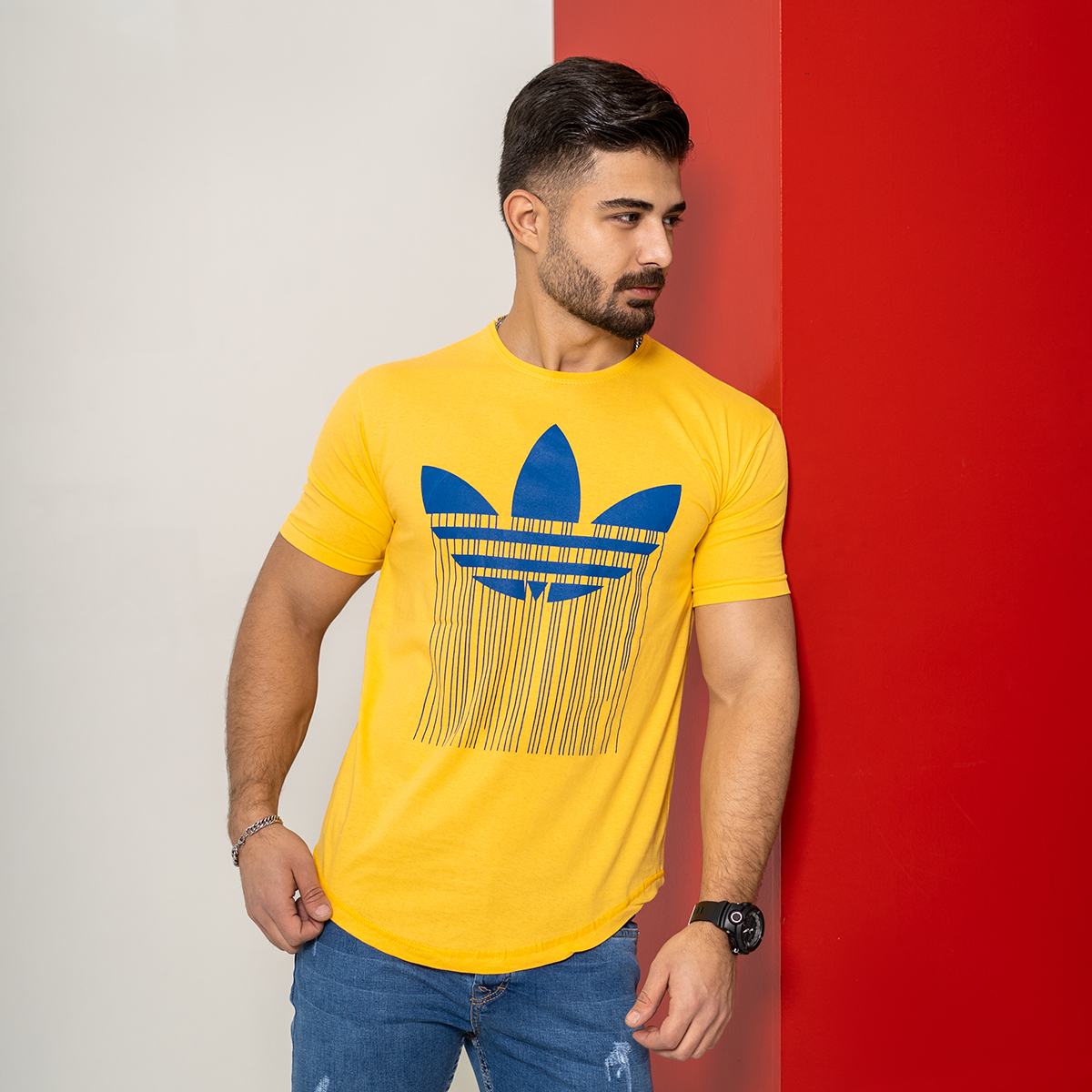 تیشرت آدیداس زرد مردانه مدلAtron