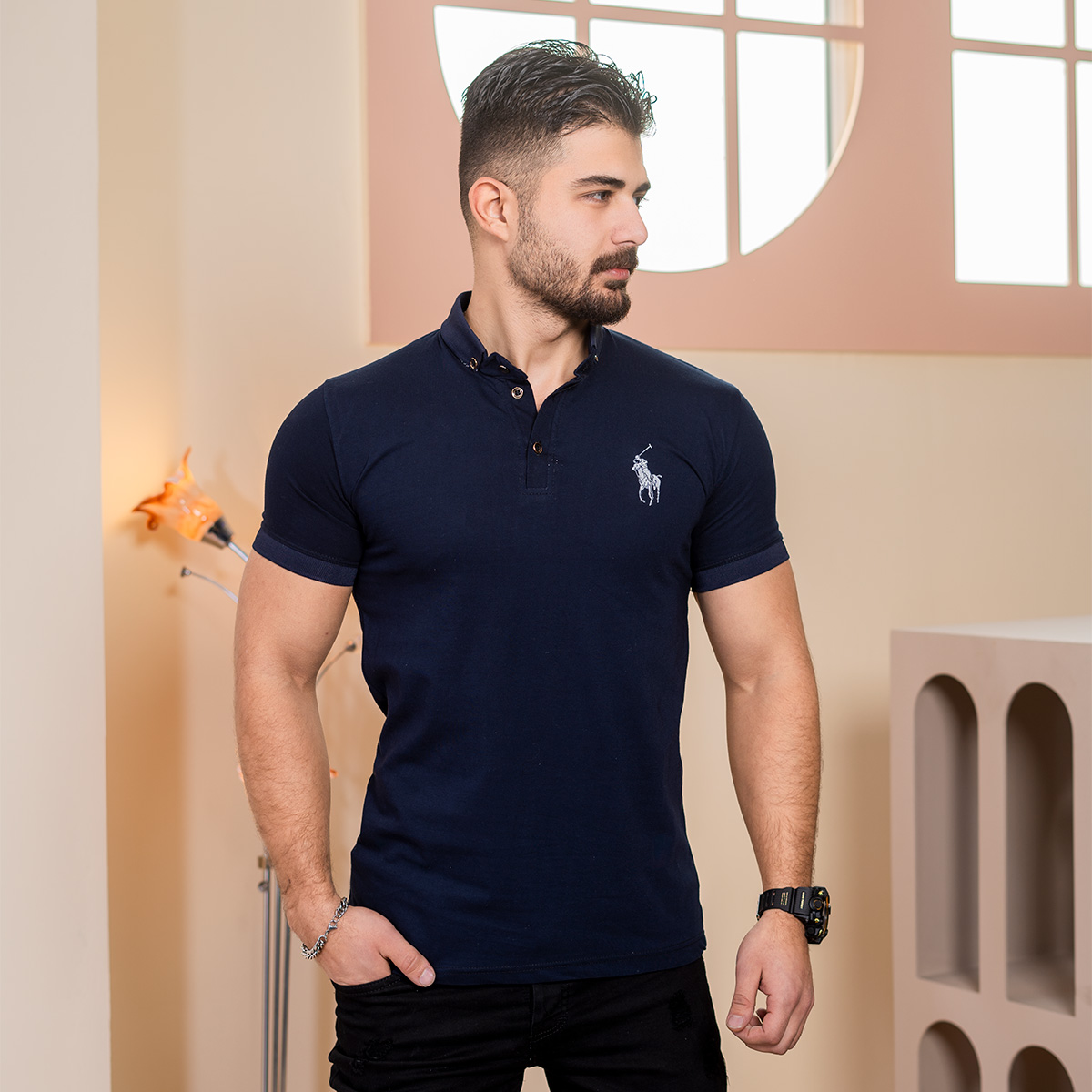 تیشرت POLO مردانه سرمه ای مدل Havino