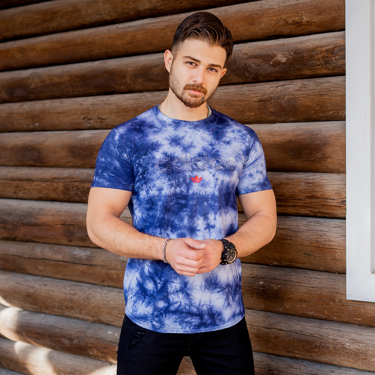 تیشرت ابرو بادی آبی مردانه مدل Adidas