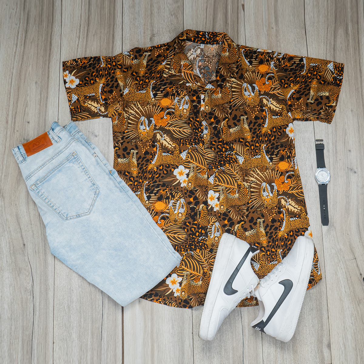 پیراهن هاوایی مردانه مدل Parmo