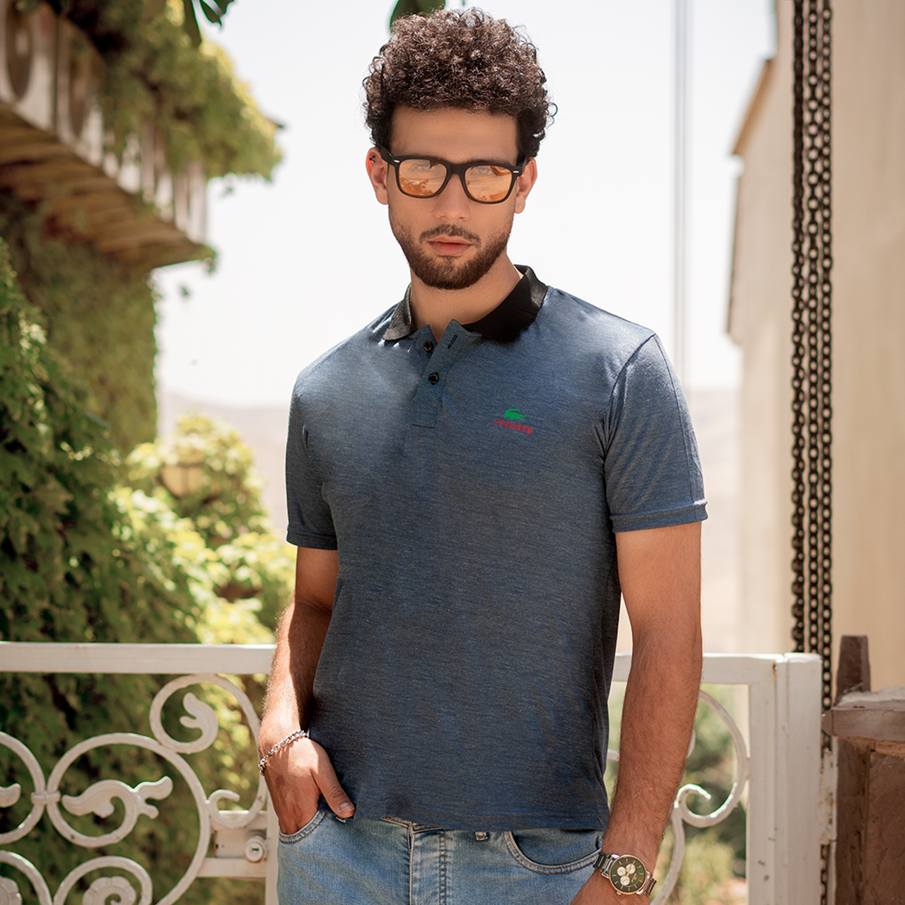 تیشرت مردانه ( مارک رندوم )سبز آبی مدل kapi