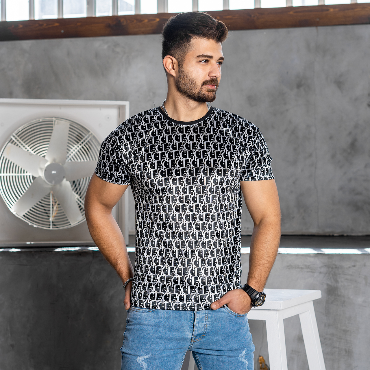 تیشرت مخمل Dior مردانه مدل D88