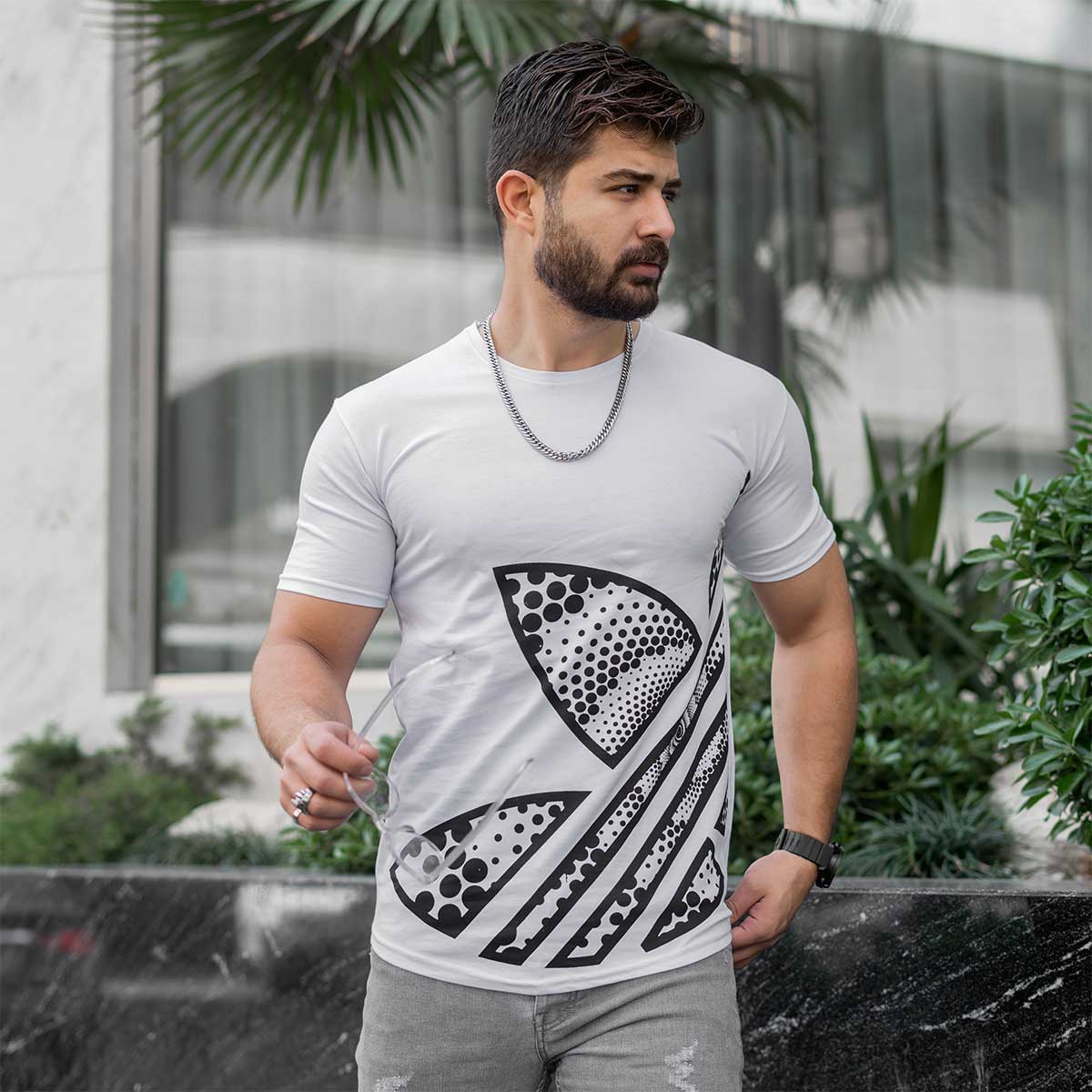 تیشرت آدیداس سفید مردانه مدل TIVAL