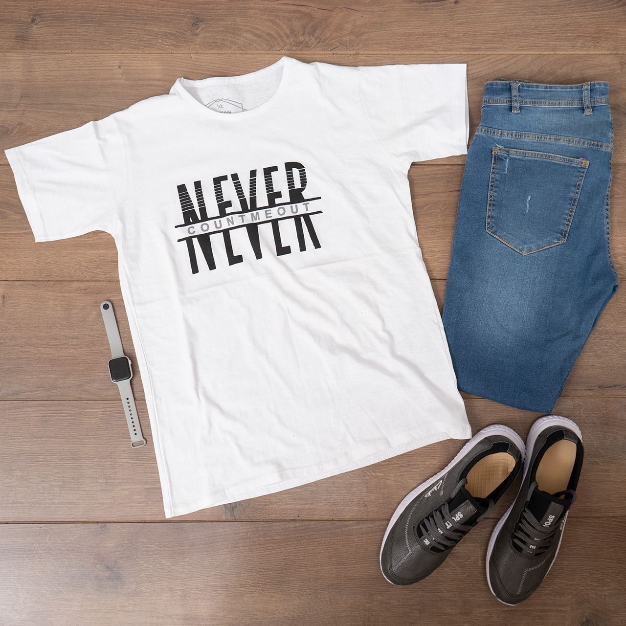 تیشرت مردانه (T)سفید مدل never