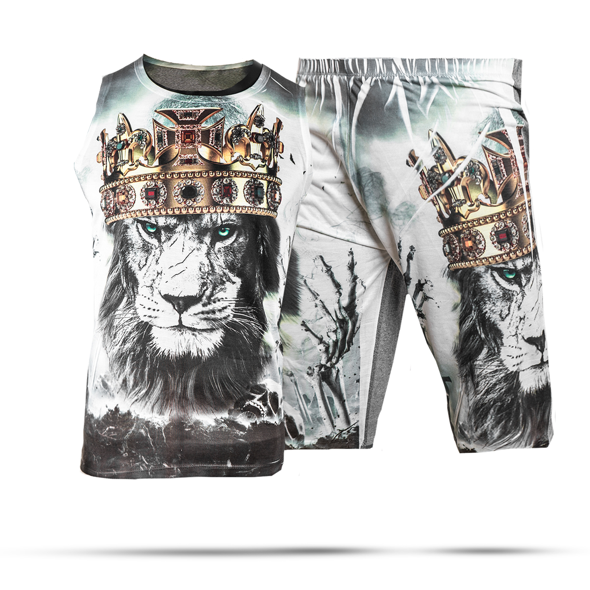 ست رکابی شلوارک طرح شیر مردانه مدل King