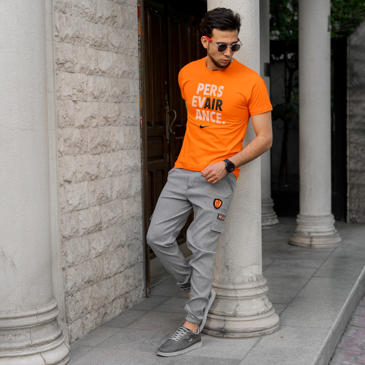 شلواراسلش مردانه طوسی روشن مدلRAYAN