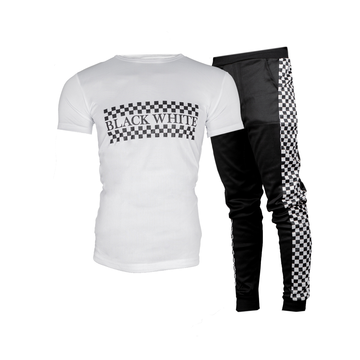 ست تیشرت شلوار Black White مشکی مردانه مدل BW