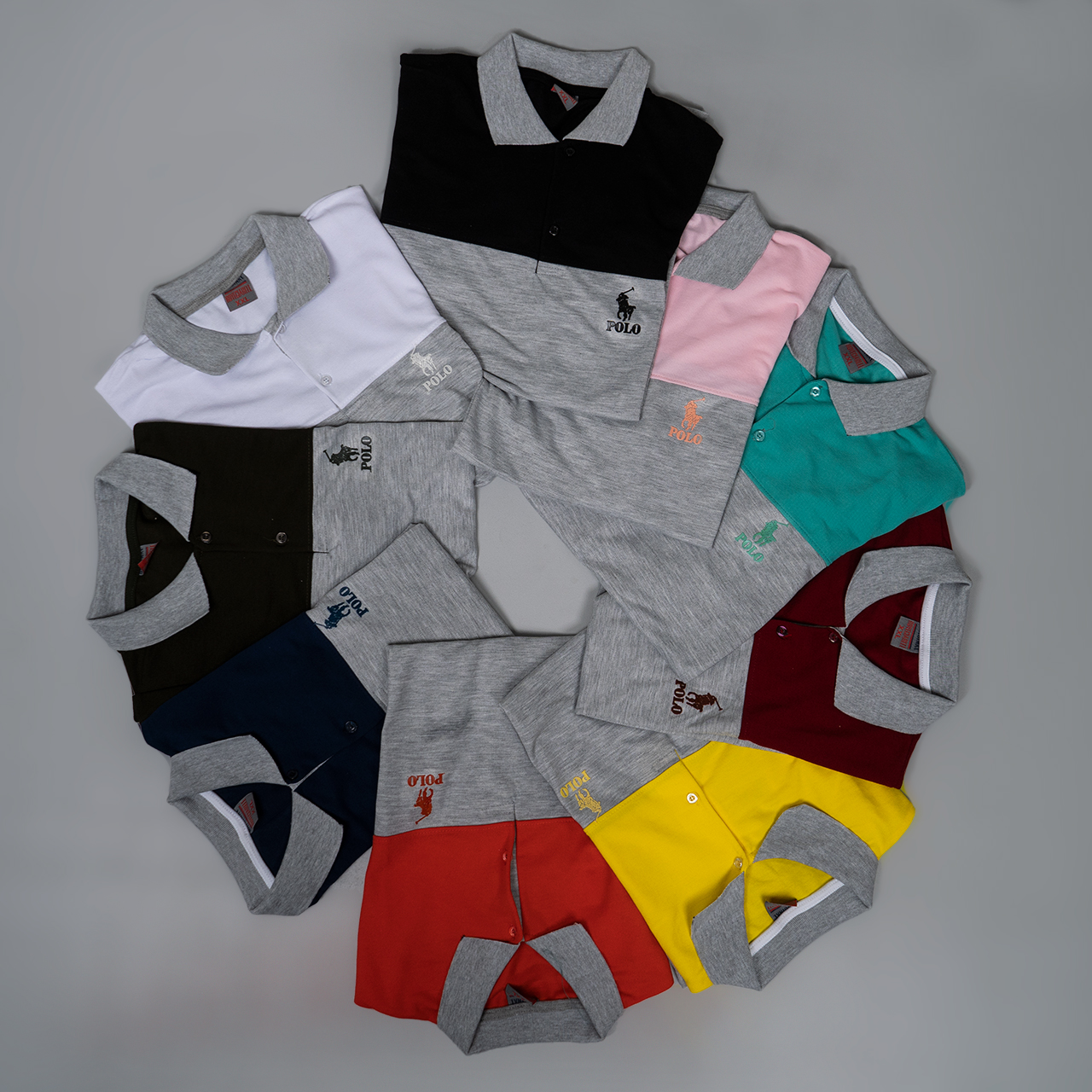 تیشرت مردانه POLO طوسی- زرد مردانه Mazyar