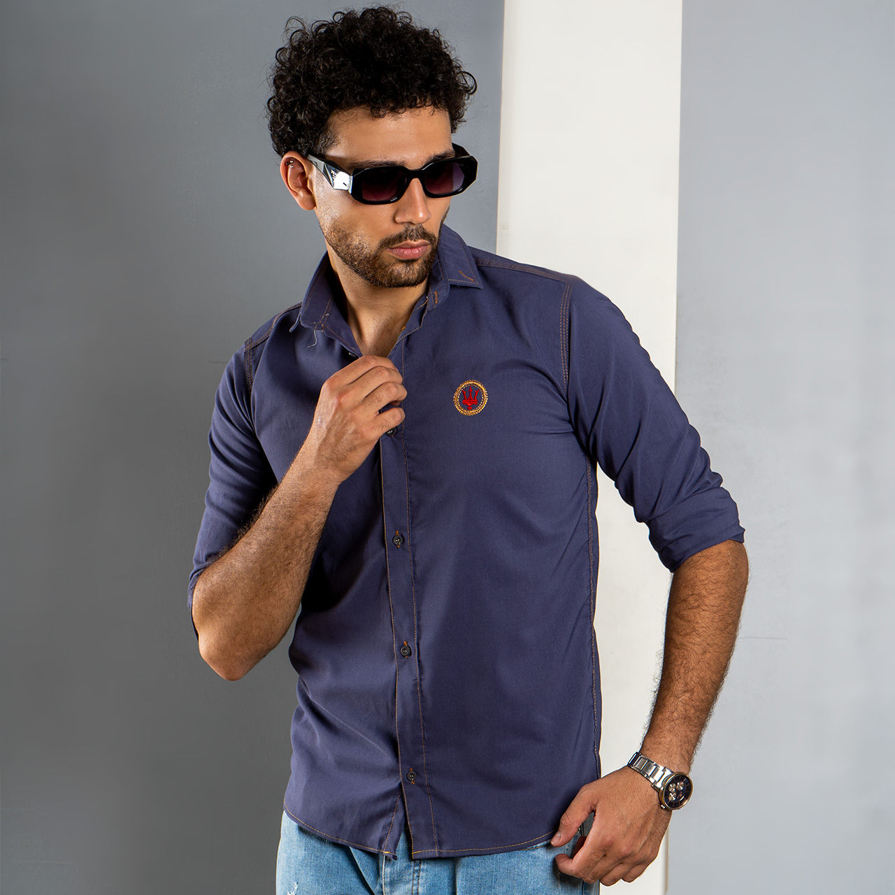 پیراهن مردانه بنفش کمرنگ مدل Gabi