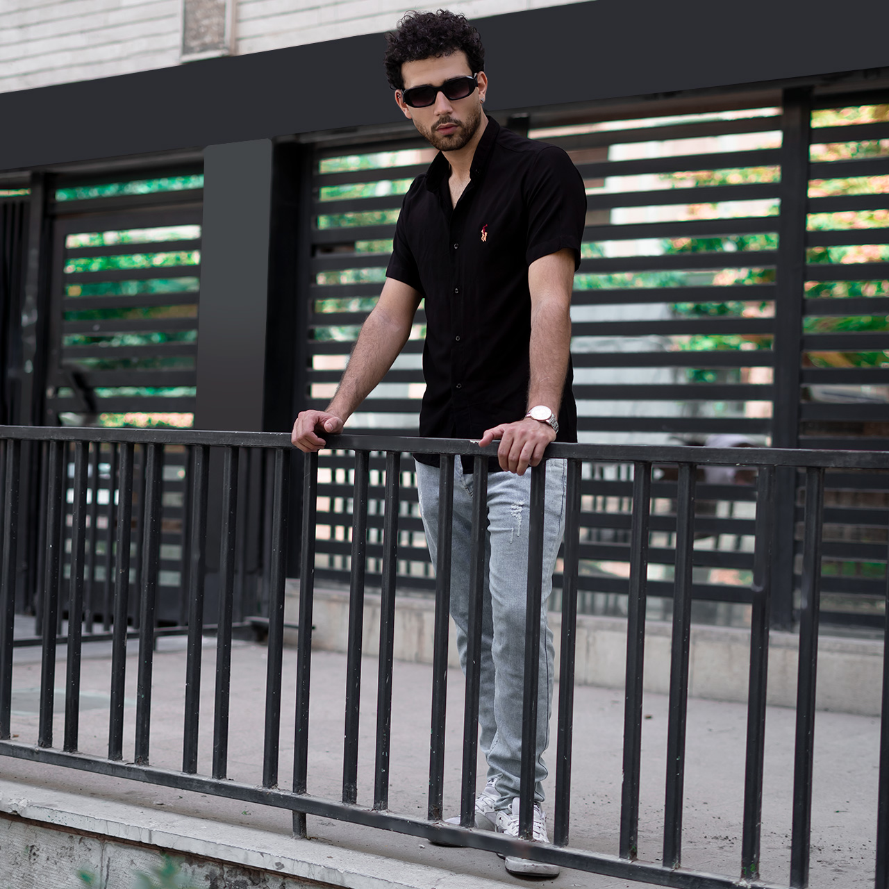 پیراهن Polo مشکی مردانه مدل W99