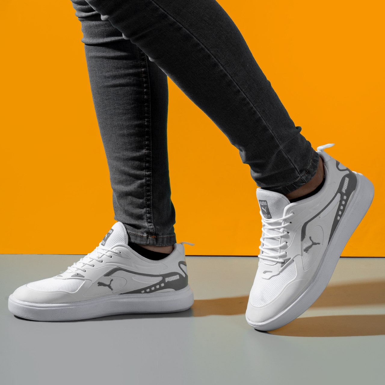 کفش تخت مردانه پوما-سفید مدل Parin