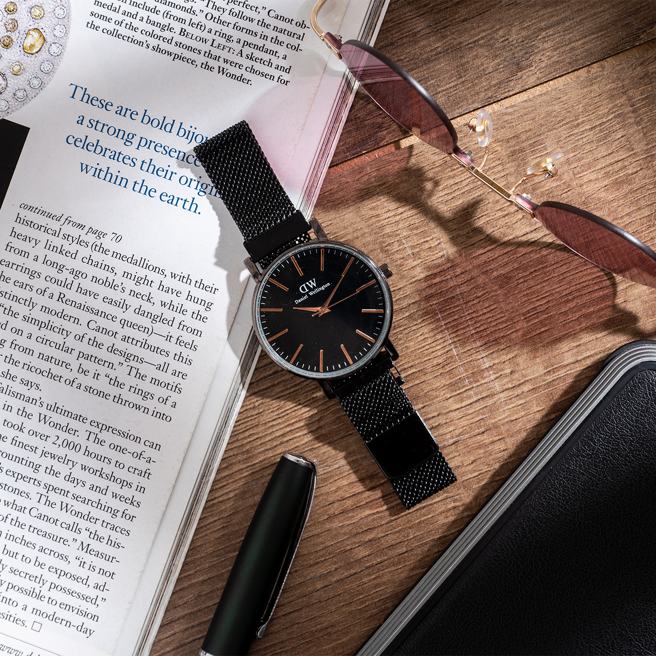 ساعت مچی مردانه مشکی مدل DW11