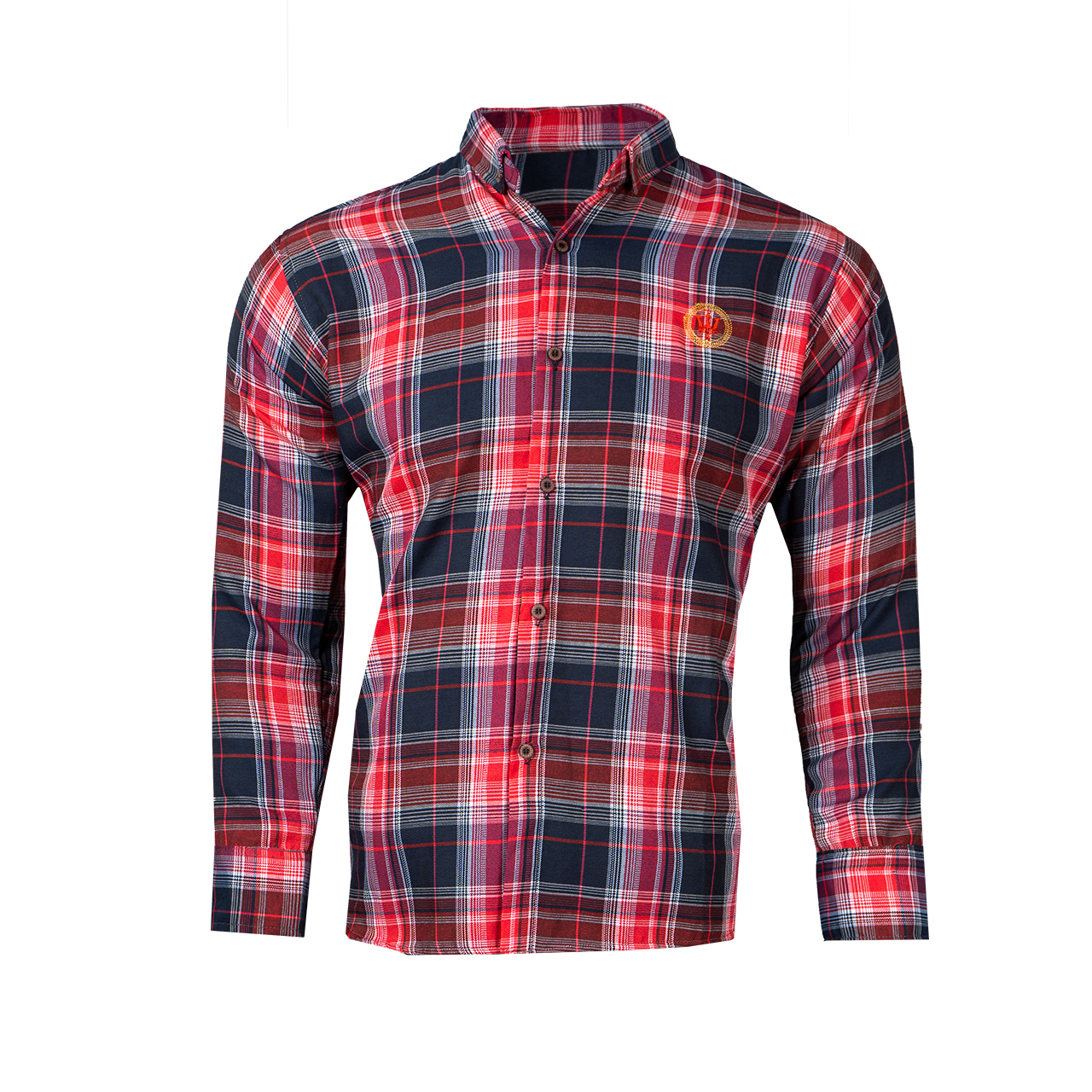 پیراهن چهارخونه مردانه سرمه ای قرمز مدلB13
