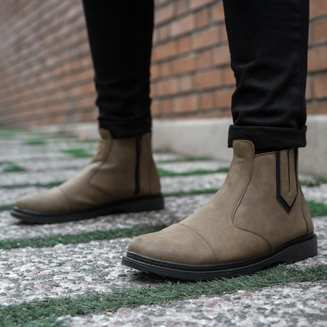 نیم بوت مردانه خاکی مدل Argan