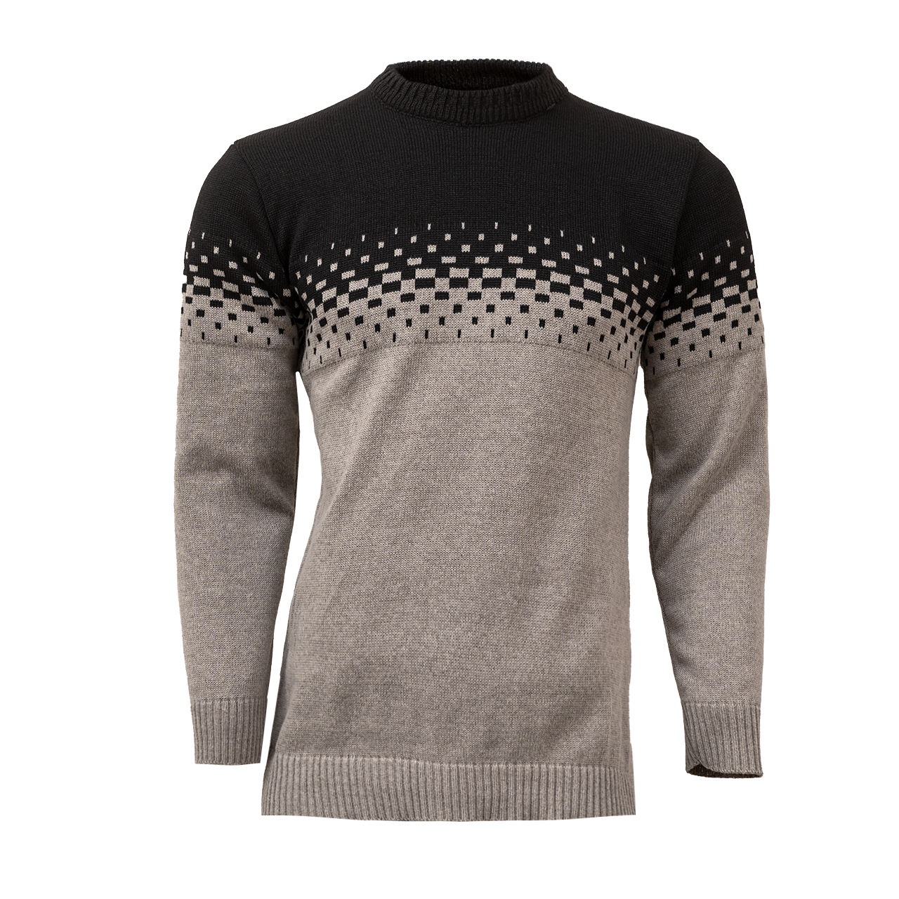 پلیور مردانه دو رنگ کرم مشکی مدلShatel