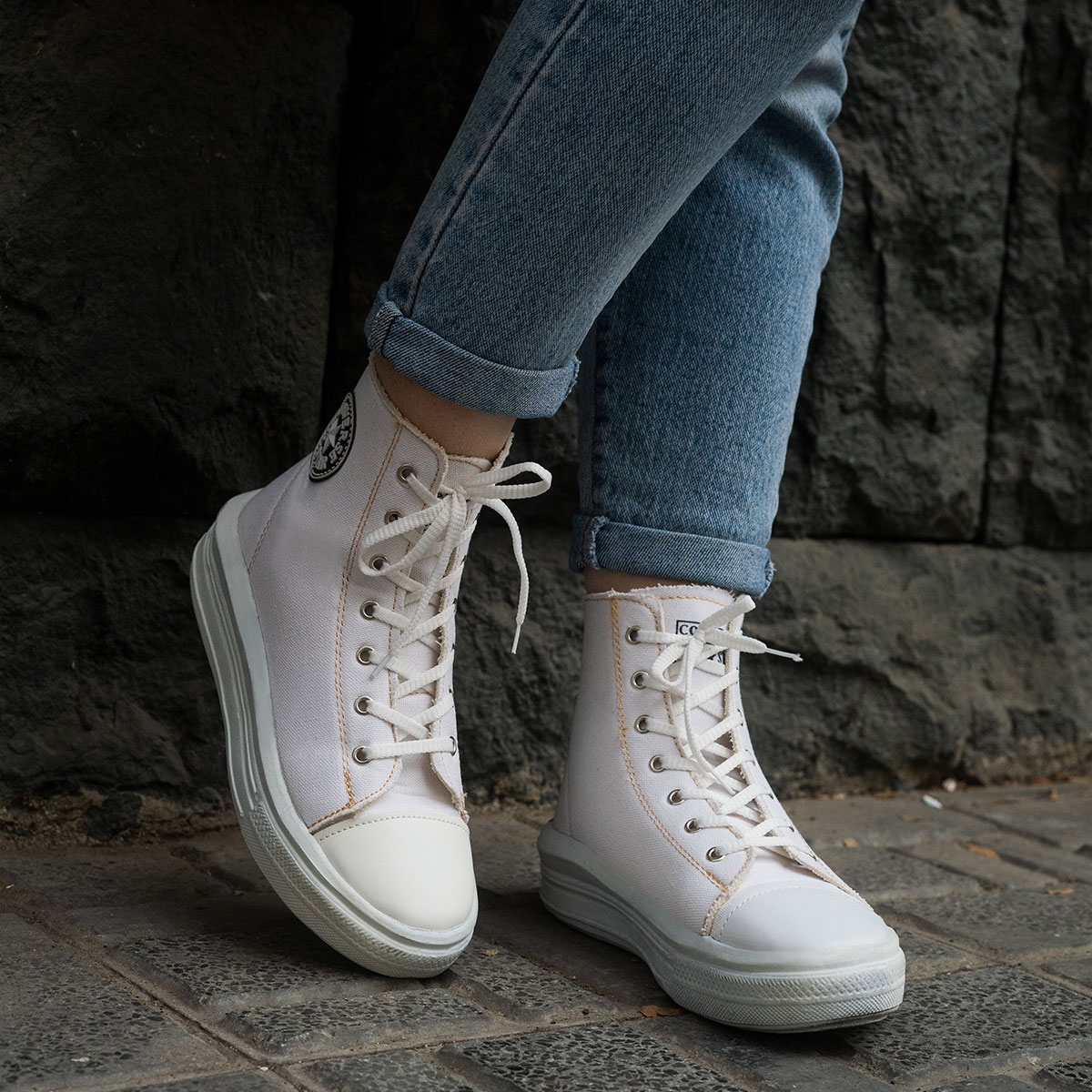 کفش ورزشی ساقدار سفید All Star زنانه مدل Vensa