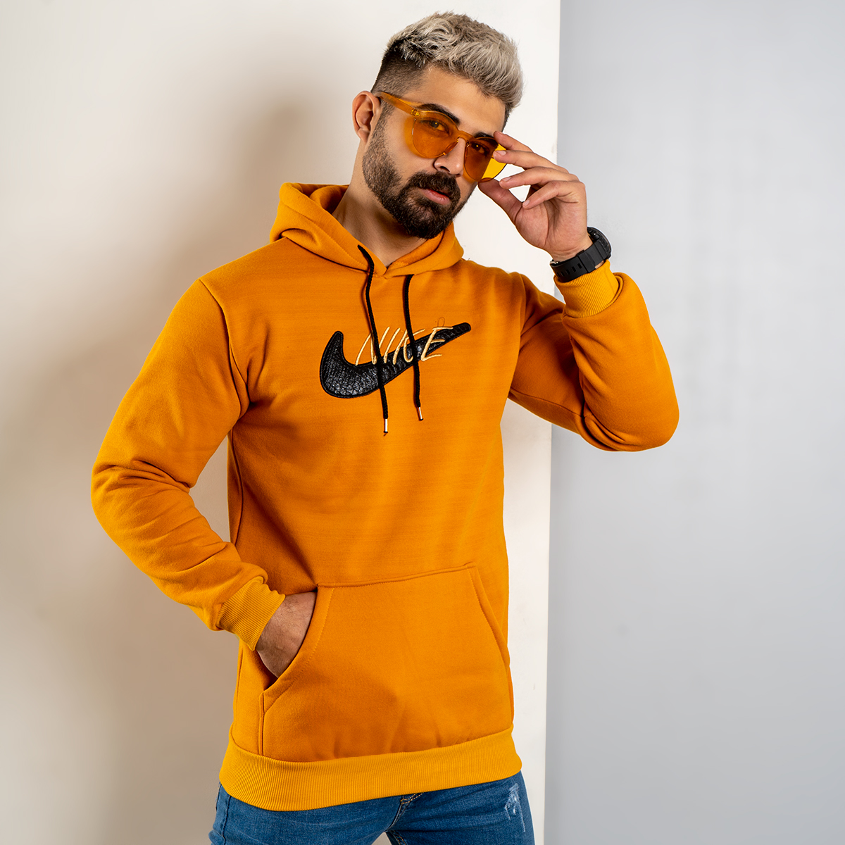 هودی Nike خردلی مردانه مدل Henry