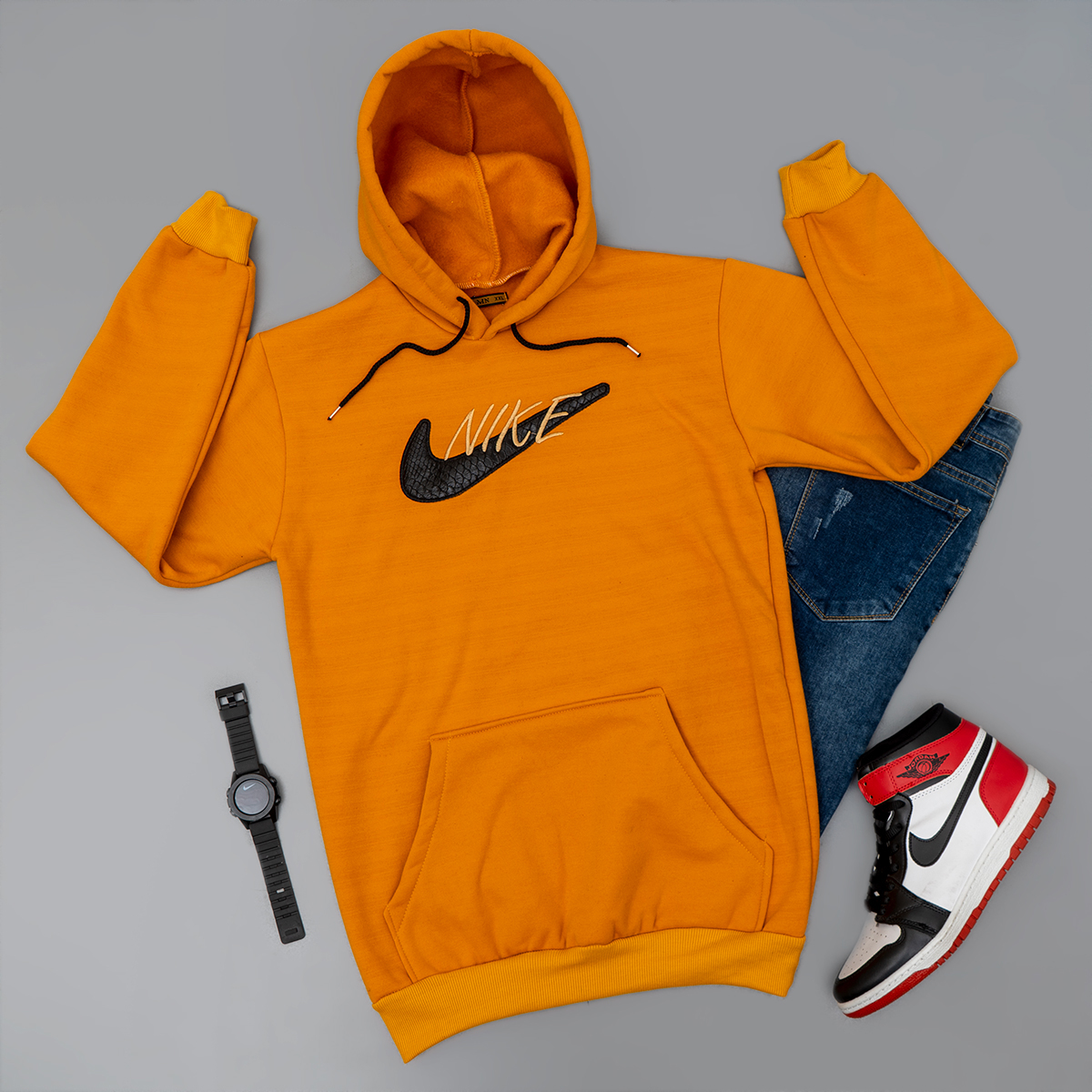 هودی Nike خردلی مردانه مدل Henry