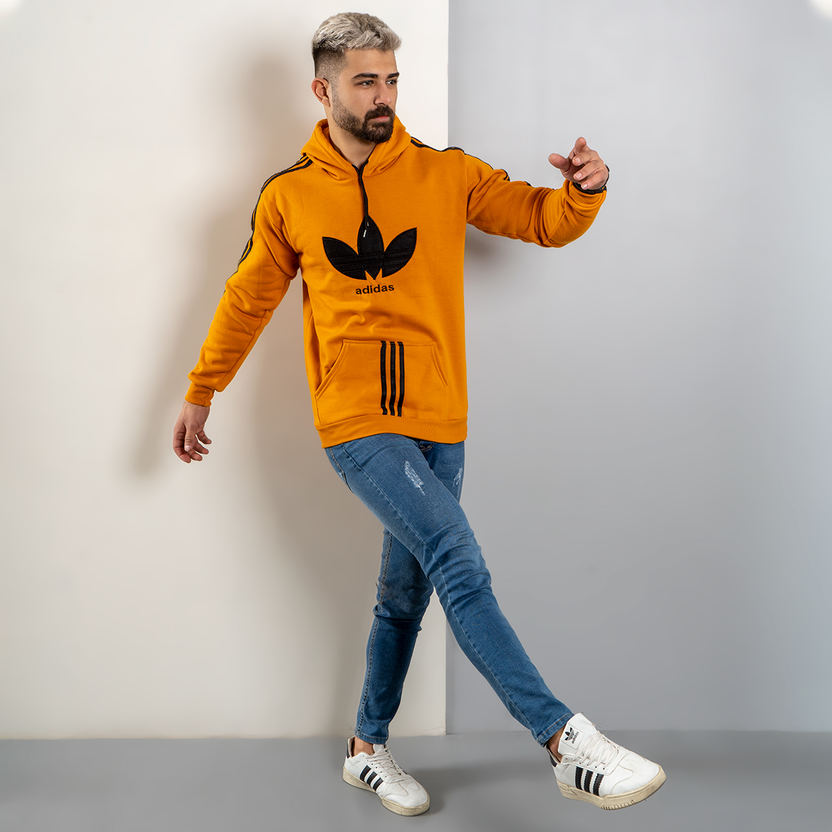 هودی مردانه Adidas خردلی مدل Patrick