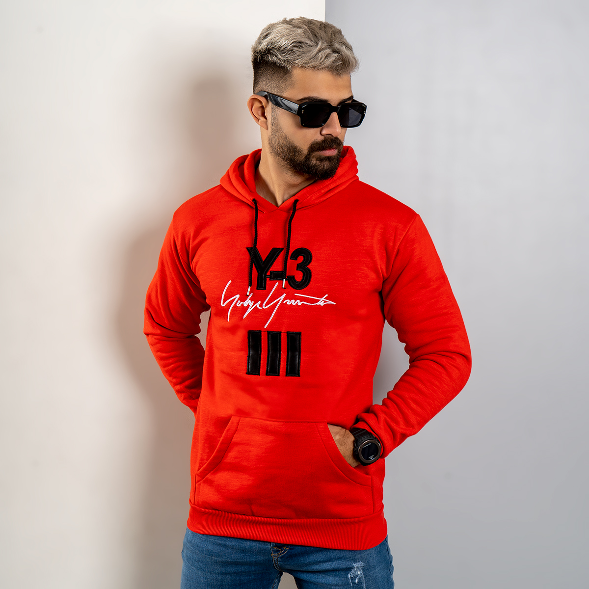 هودی مردانه Y-3 قرمز مدل Eric