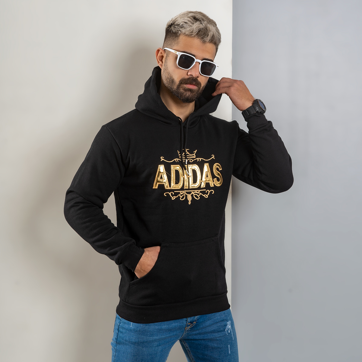 هودی مردانه Adidas مشکی مدل Sahand