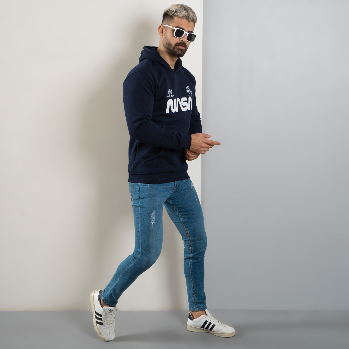 هودی مردانه Nasa سرمه ای مدل Jason