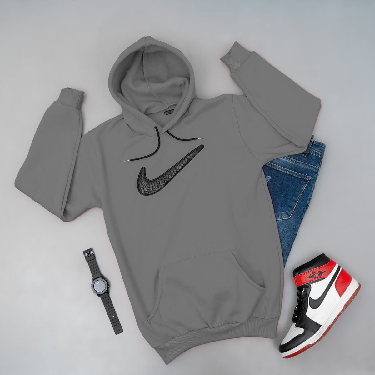 هودی Nike طوسی مردانه مدل Raymond