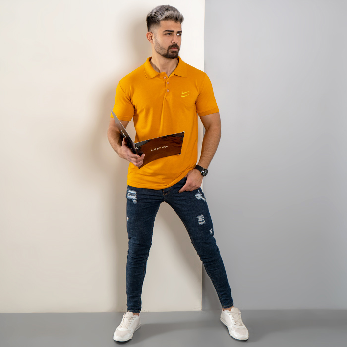 تیشرت مردانه نایک خردلی مدل LOMA