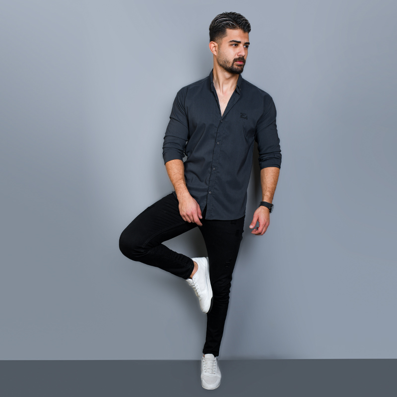 پیراهن مردانه ذغالی مدل Fendi