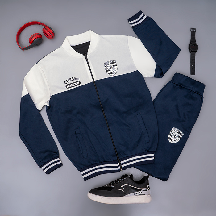 ست سوئیشرت شلوار مردانه سرمه ای مدل Guess