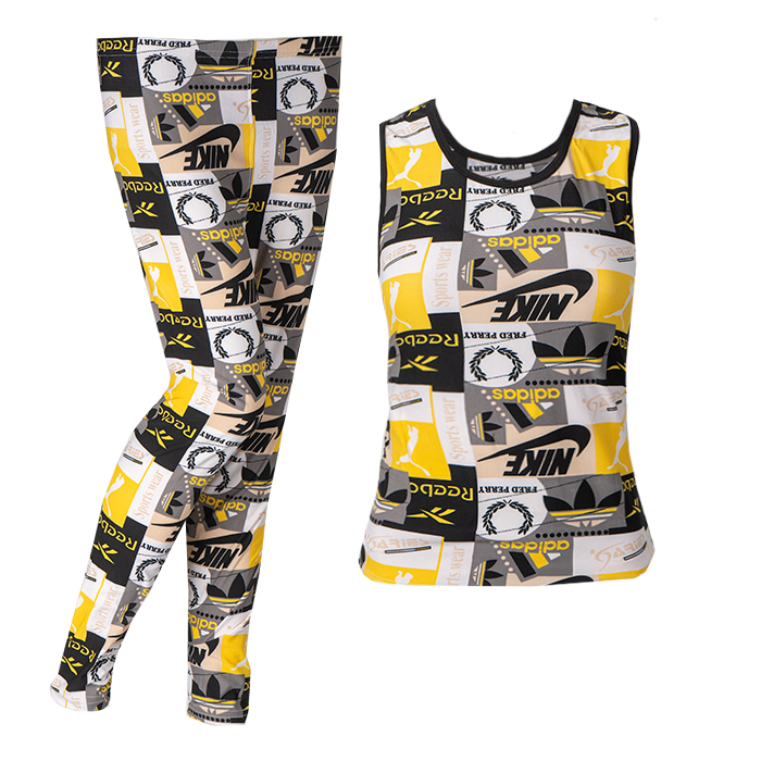 ست تاپ شلوار Nike دخترانه زرد مدل viana