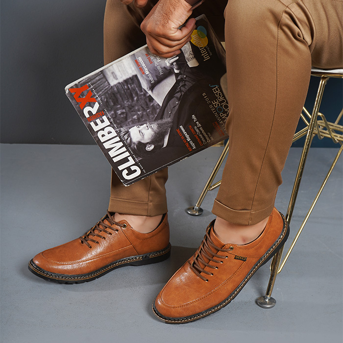 کفش مردانه خردلی مدل ELVAN