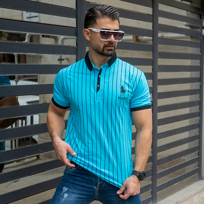 تیشرت مردانه آبی مدل MONO