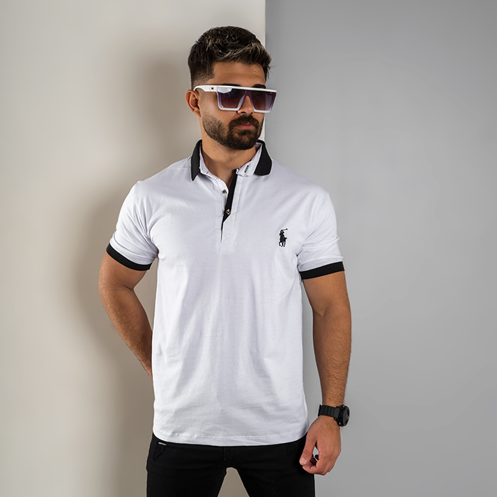 تیشرت مردانه سفید مدل Polo90