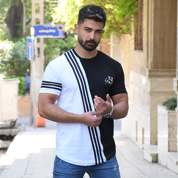 تیشرت T-3مردانه سفید مدل MARIO